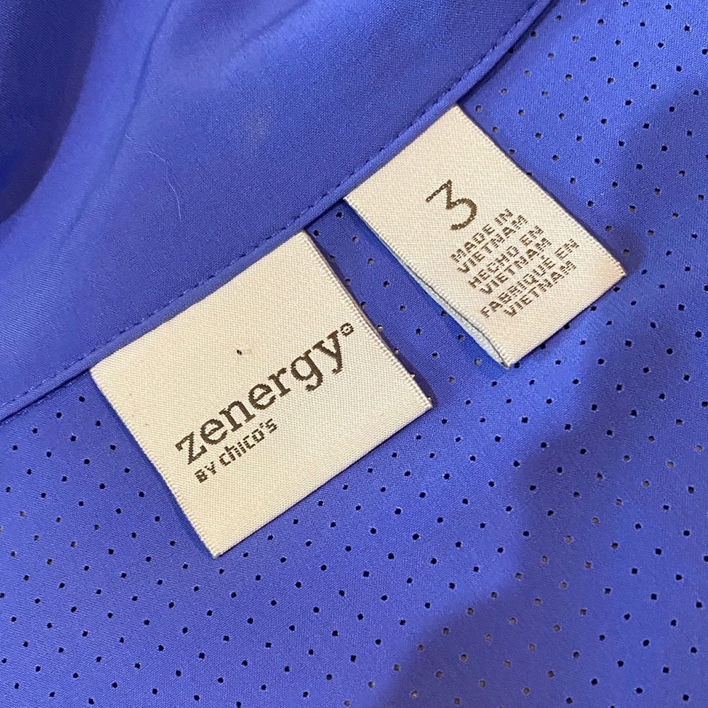 Zenergy by Chico's Perforated Jacket in Bright Blue - Picture 2 of 9